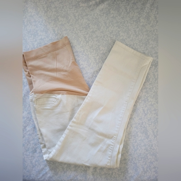 Liz Lange for Target Full Panel White Maternity Jeans, L - Picture 1 of 7